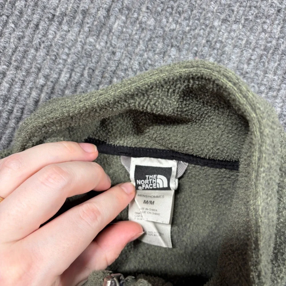 The North Face Pullover Mens M TKA 200 Fleece 1/4 Zip Jacket Green
